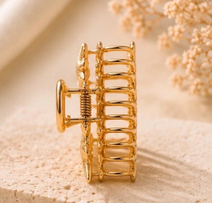 Gold Seashell Starfish Hair Claw Clip, Coastal Ocean Inspired Accessory