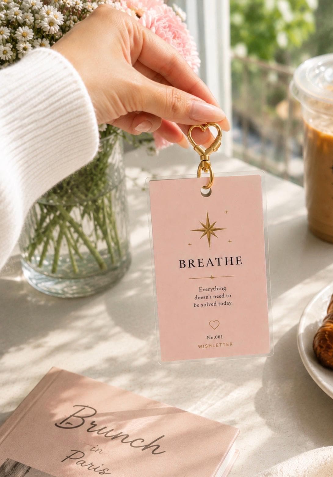 Breathe Affirmation Keychain Card | Inspirational Daily Reminder (Laminated)
