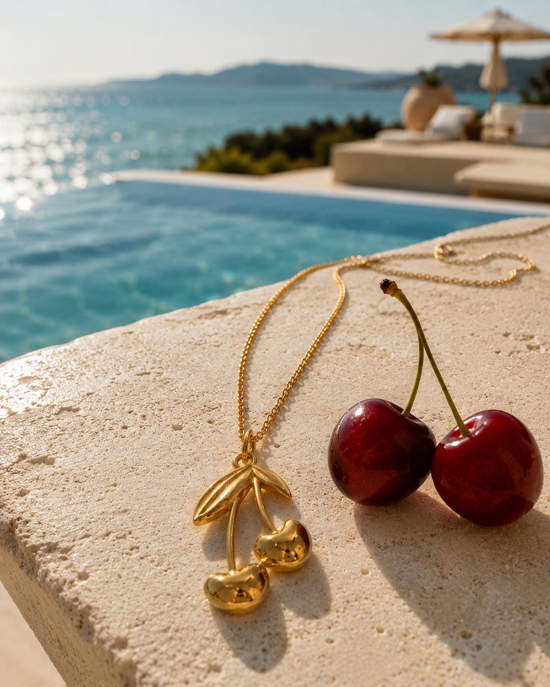 Minimalist Cherry Charm Necklace, Stainless Steel Dainty Jewelry, Everyday Gift