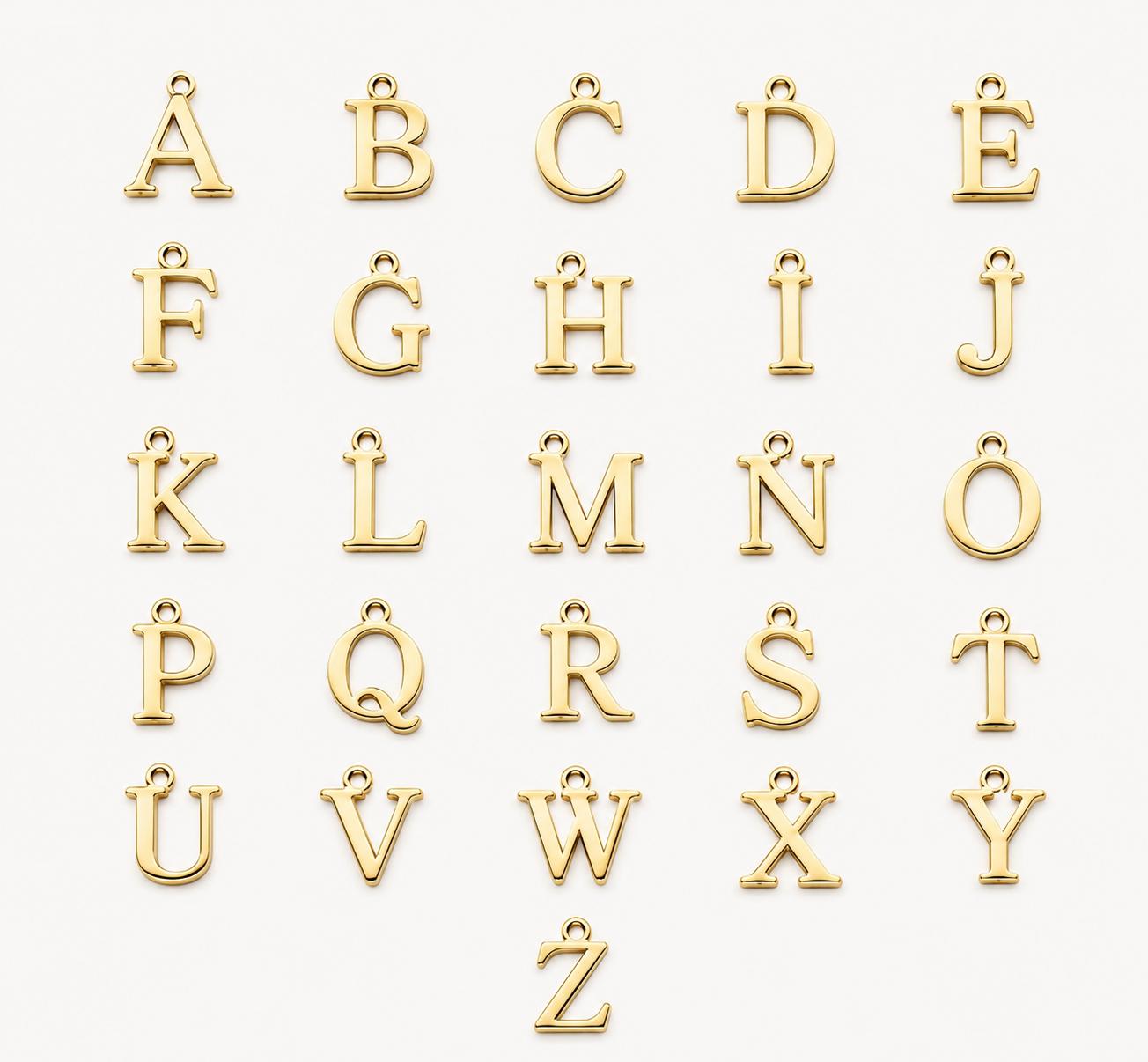 18K Gold Plated Heart Initial Necklace – Personalized Alphabet Pendant Stainless Steel