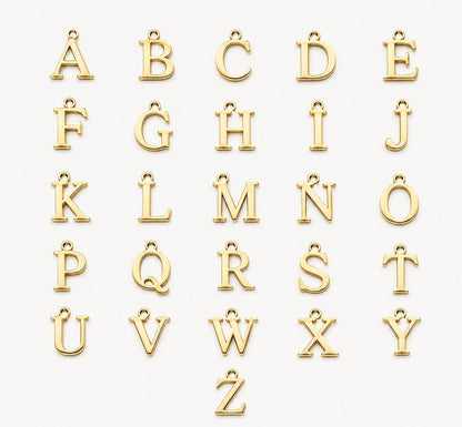18K Gold Plated Heart Initial Necklace – Personalized Alphabet Pendant Stainless Steel