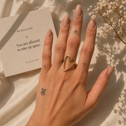 Open Heart Ring | Waterproof Stainless Steel Dainty Everyday Jewelry