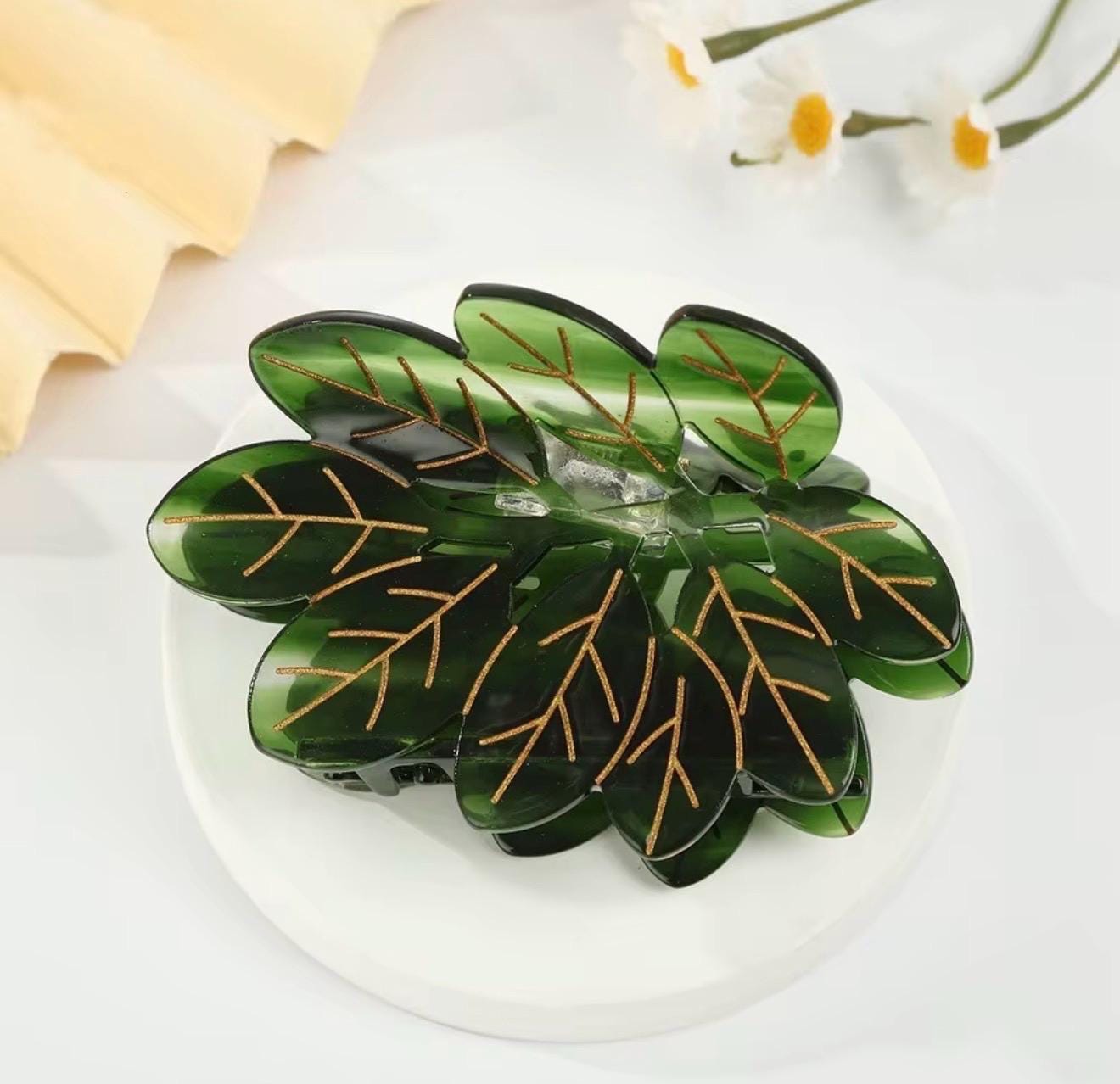 Leaf Hair Claw Clip | Botanical Hair Accessory, Boho Style