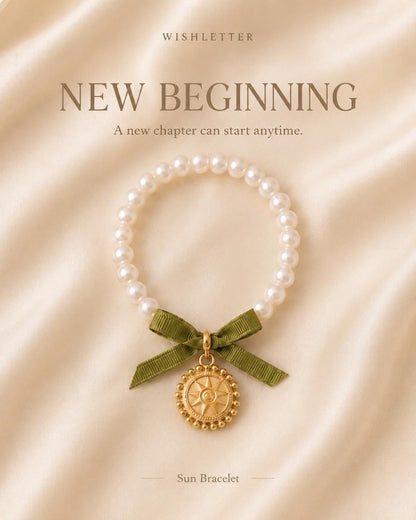 Pearl Charm Bracelet, Gold Tone, Bow Accent, Heart, Butterfly, Moon, Sun, Star Charms