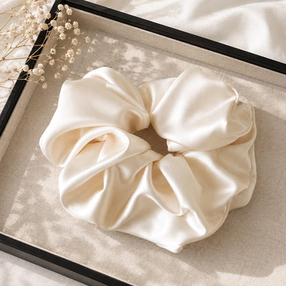 Satin Scrunchie Set, Blush Ivory Hair Ties, Elegant Hair Accessories