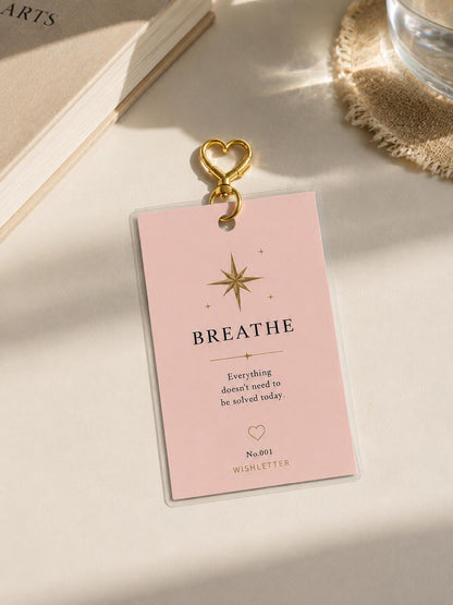 Breathe Affirmation Keychain Card | Inspirational Daily Reminder (Laminated)